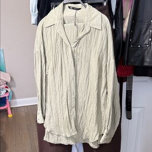 Zara Light Beige Men's Casual Shirt